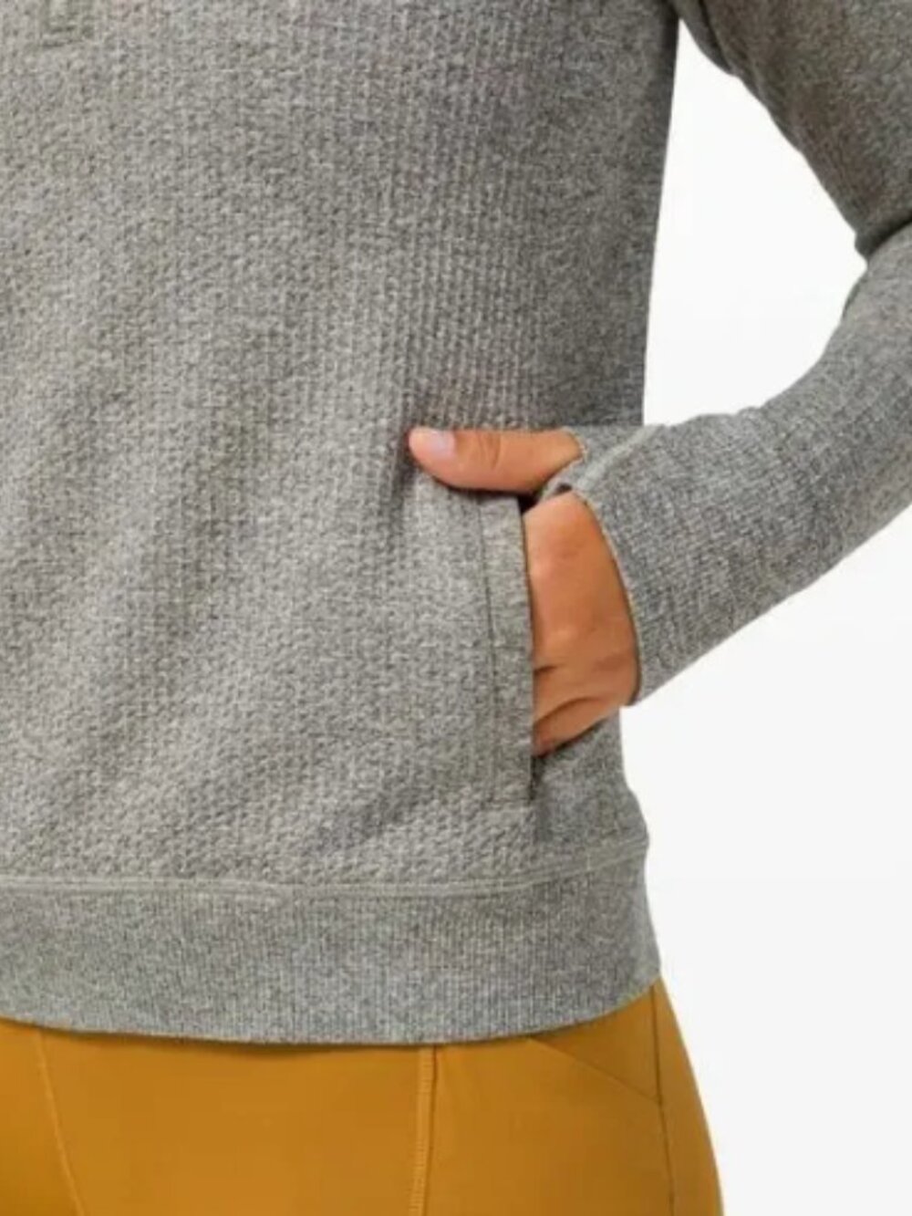 Lululemon Engineered Warmth 1/2 Zip Heathered Green - Picture 3 of 5